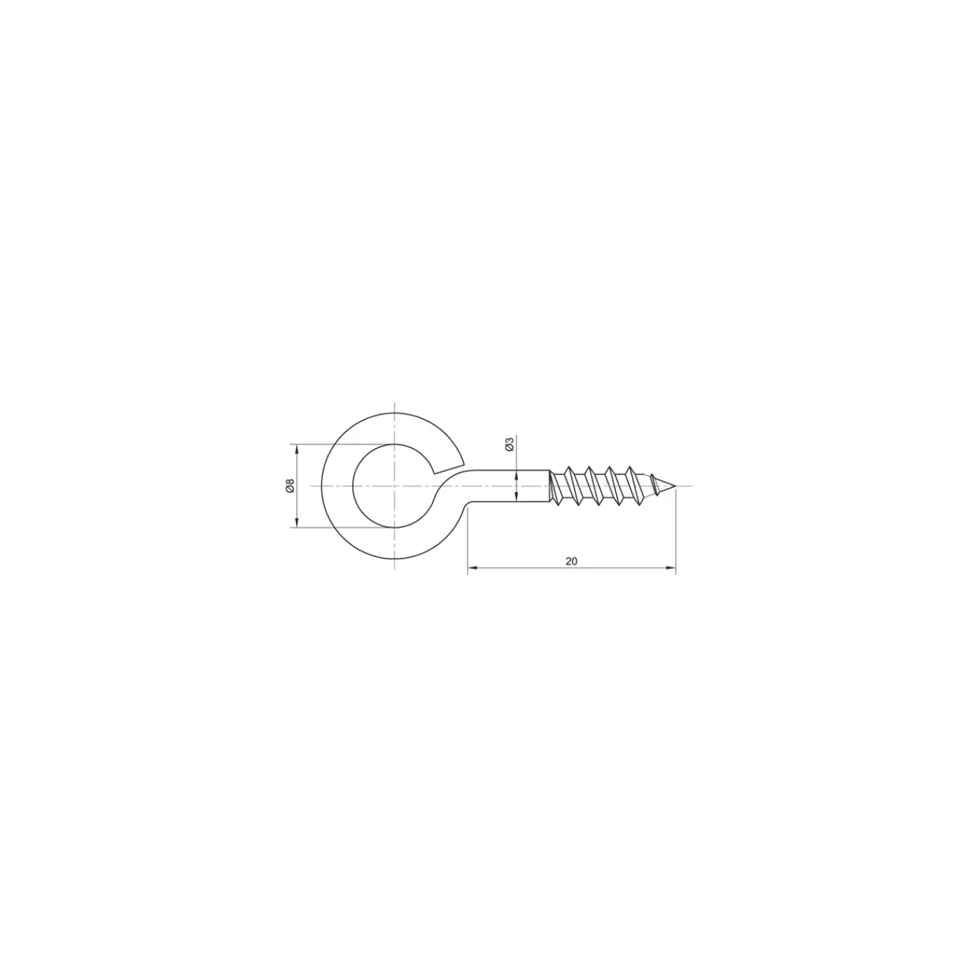 Sencys schroefoog 3x20mm gegalvaniseerd per 20
