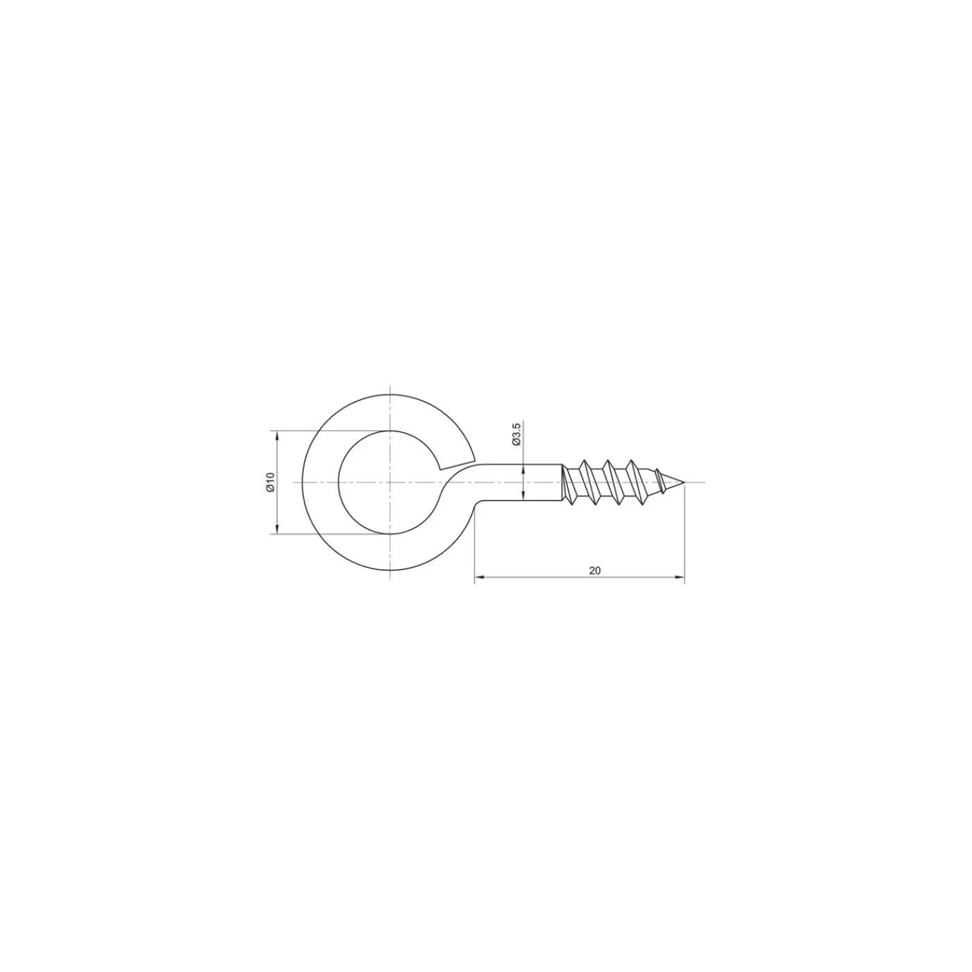 Sencys schroefoog 3,5x20mm wit per 10