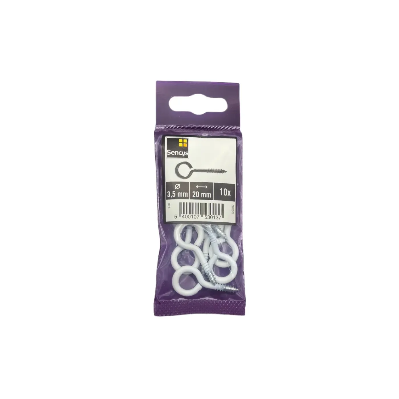 Sencys schroefoog 3,5x20mm wit per 10