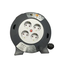 Sencys schuko haspel 15m 3G1.0 grijs