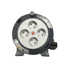 Sencys schuko haspel 10m 3G1.0 grijs