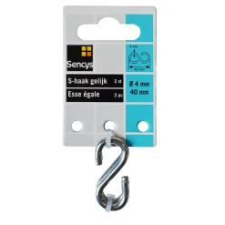 Sencys S-haak - Gegalvaniseerd - diam. 4x40mm - 2 stuks