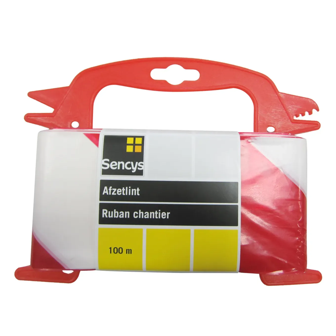 Sencys Signalisatielint - Rood/Wit - 100mx8cm