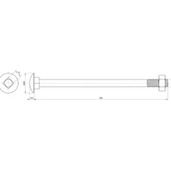 Sencys slotbout met moer M12x200mm per 1 gegalvaniseerd