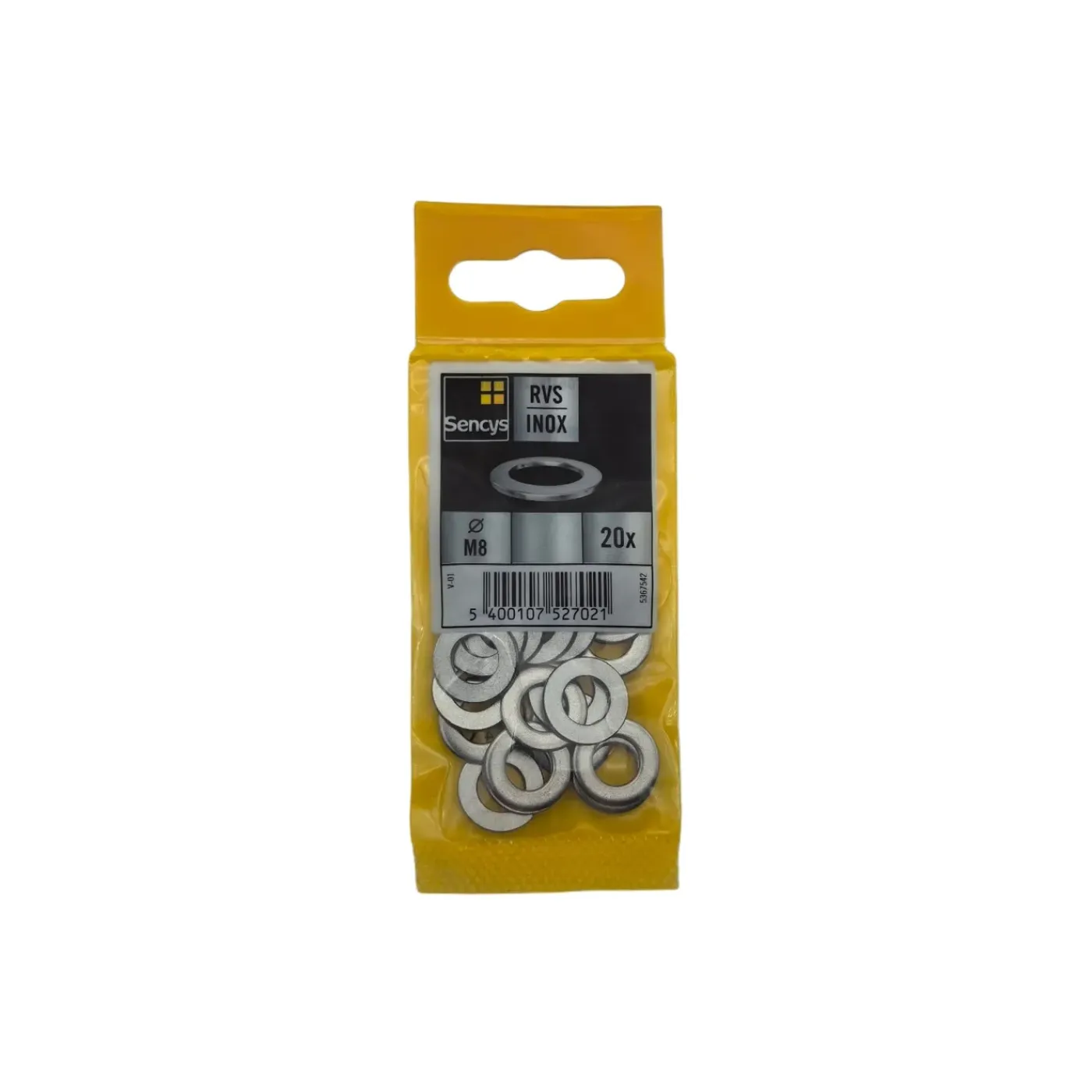 Sencys Sluitring - RVS - M8 - 20 stuks