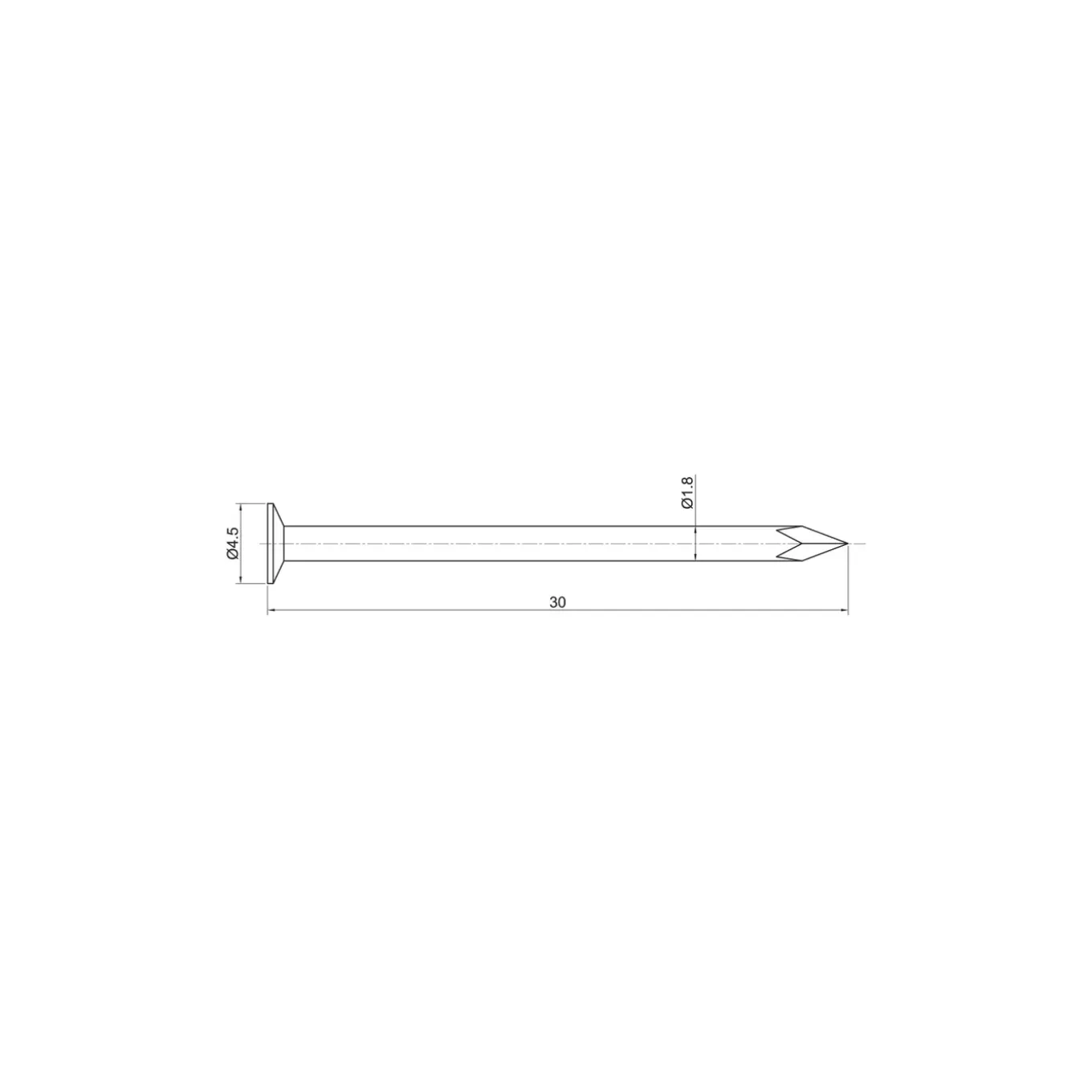 Sencys Spijkers Met Platte Kop Gegalvaniseerd 1,8x30mm - 300 stuks