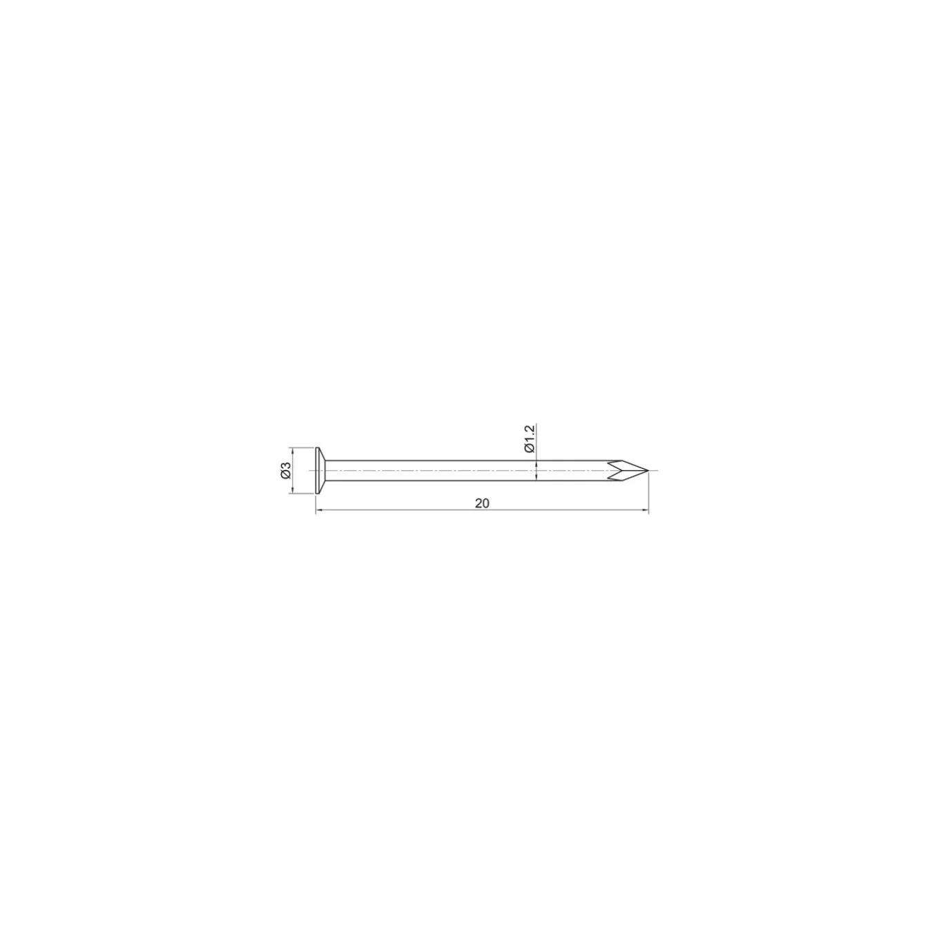 Sencys Spijkers met Platte Kop Gegalvaniseerd 1,2x20mm - 800 stuks