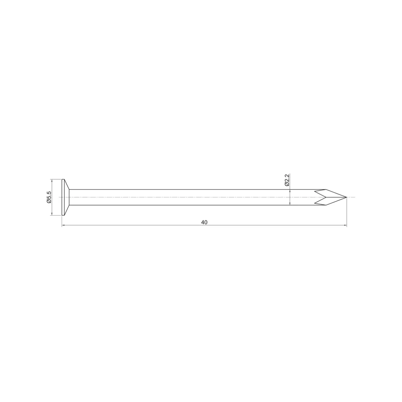 Sencys Spijkers met Platte Kop Gegalvaniseerd 2,2x40mm - 150 stuks