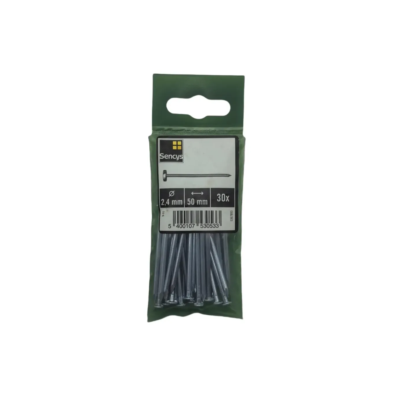 Sencys Spijkers met Platte Kop Gegalvaniseerd 2,4x50mm - 30 stuks