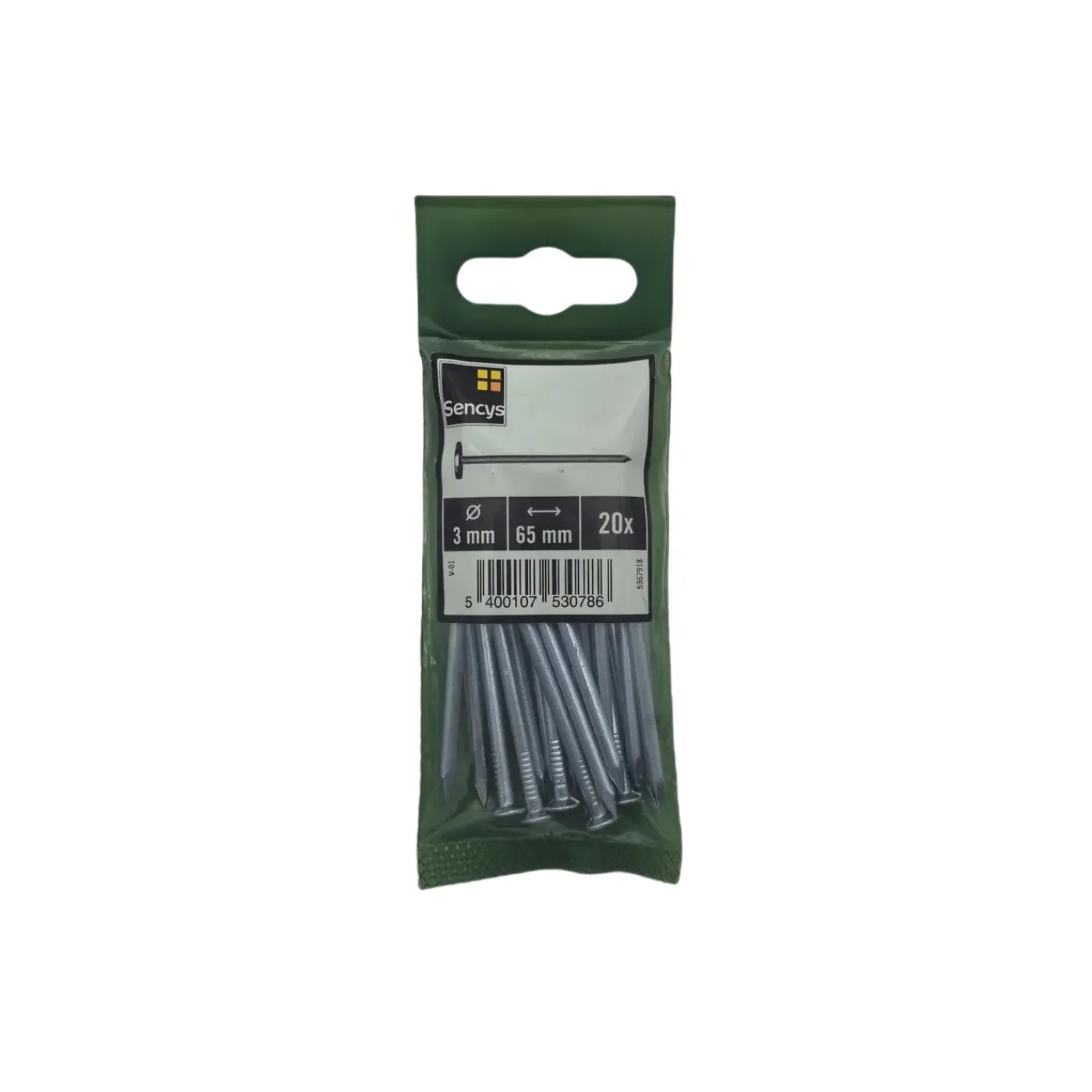Sencys Spijkers met platte Kop Gegalvaniseerd 3x65mm - 20 stuks