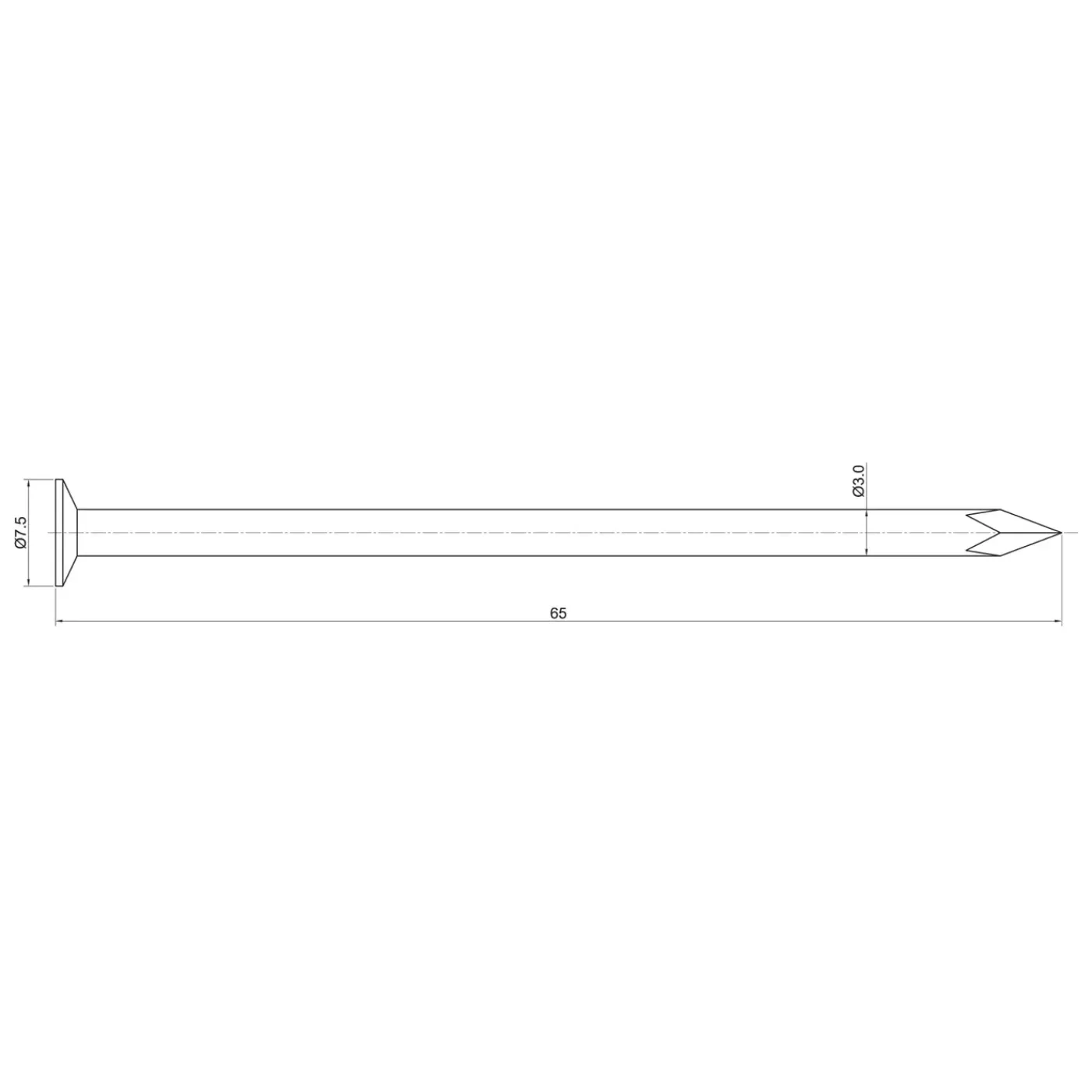 Sencys Spijkers met platte Kop Gegalvaniseerd 3x65mm - 20 stuks