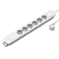 Sencys Stekkerdoos 6-voudig wit 3 meter