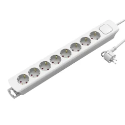 Sencys Stekkerdoos 8-voudig wit 3 meter
