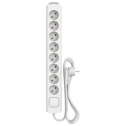 Sencys Stekkerdoos 8-voudig wit 1,5 meter