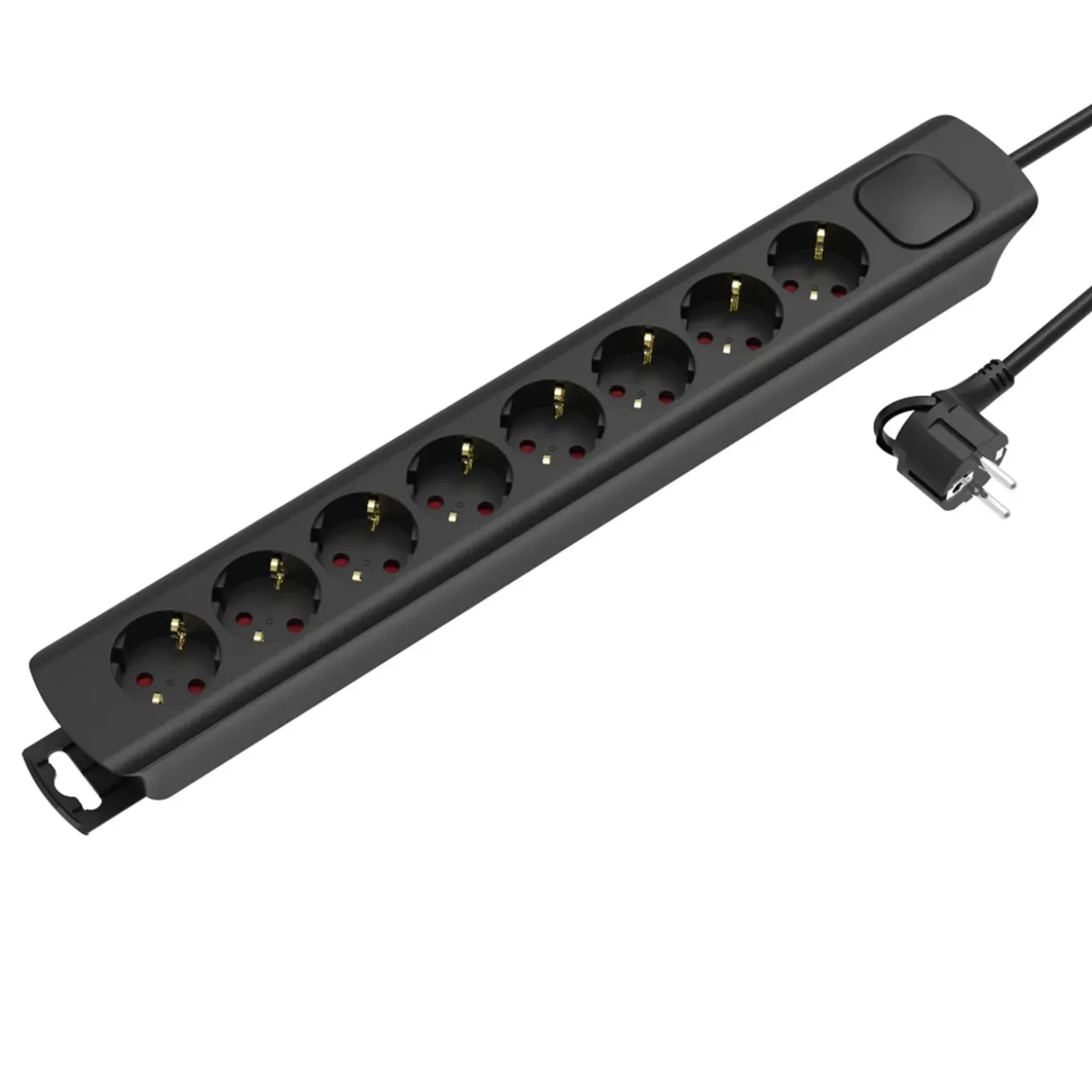 Sencys Stekkerdoos 8-voudig zwart 5 meter