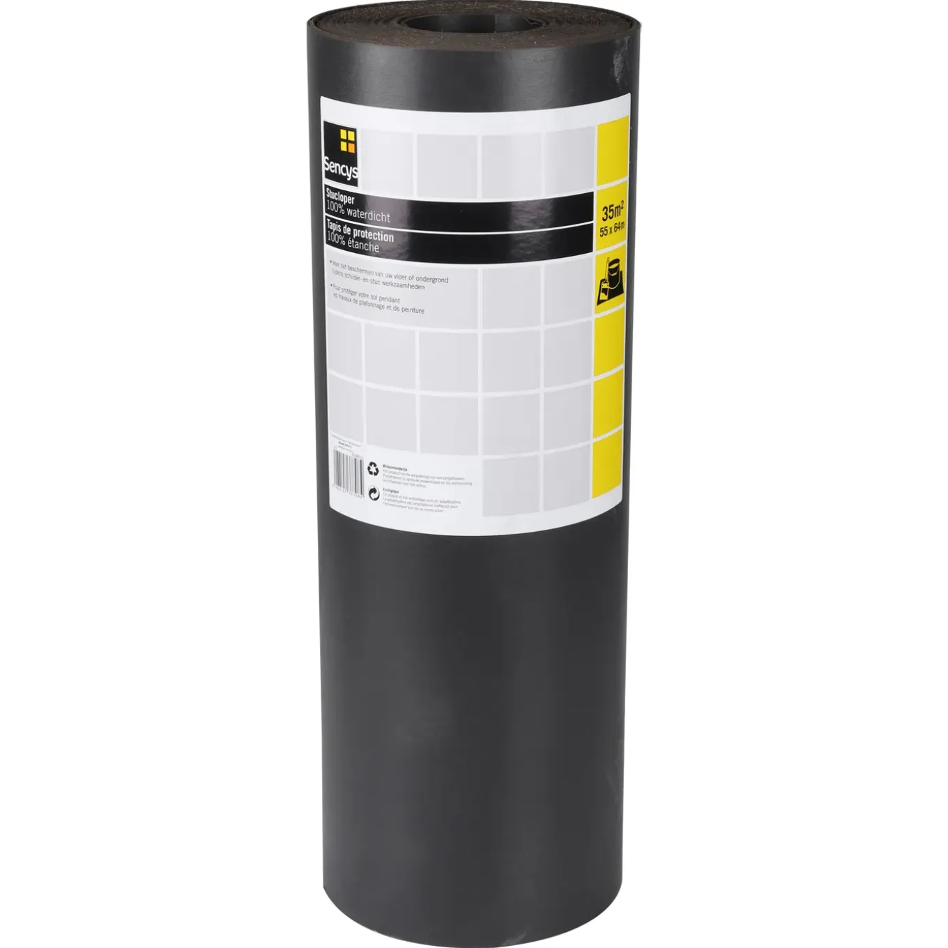 Sencys stucloper zwart grijs 0,55x63m