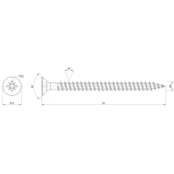 Sencys Universele Schroef RVS Verzonken Kop Pozi - 6x80mm - 5 stuks