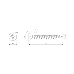 Sencys Universele Schroef RVS Verzonken Kop Pozi - 6x50mm - 5 stuks