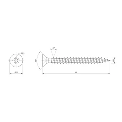 Sencys Universele Schroef RVS Verzonken Kop Pozi - 6x60mm - 5 stuks