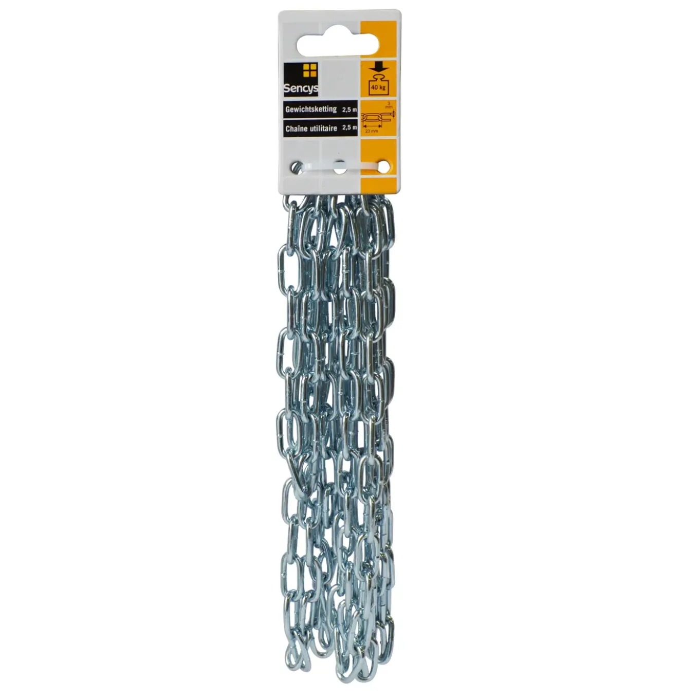 Sencys Verzinkte stalen ketting - Staal - Verzinkt - 3x16mm - 2,5m