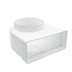 Sencys vlakkanaal 204x60mm Verloop Knie Ø125mm kunststof