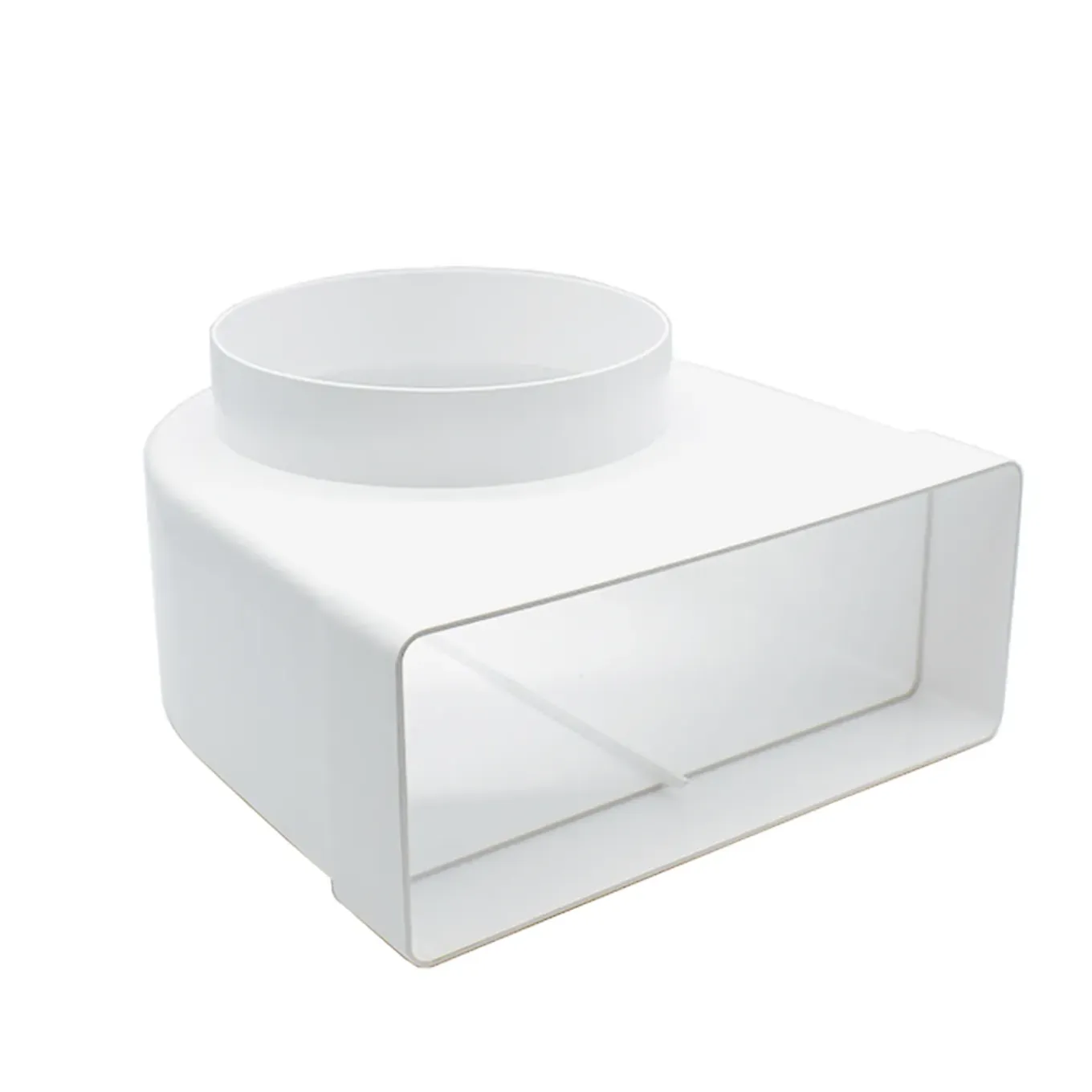 Sencys vlakkanaal 204x60mm Verloop Knie Ø125mm kunststof