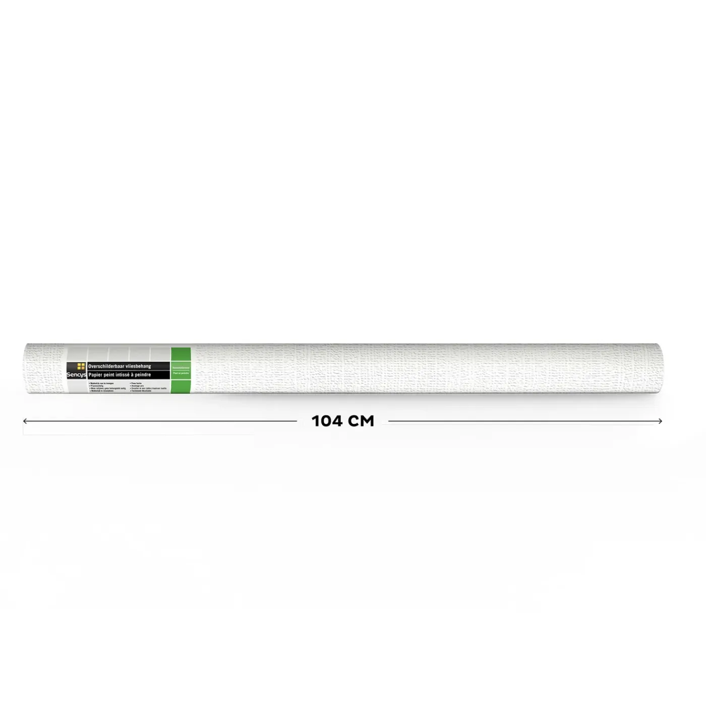 Sencys Vliesbehang Overschilderbaar Dubbelbreed - Wit - 10m x 100cm