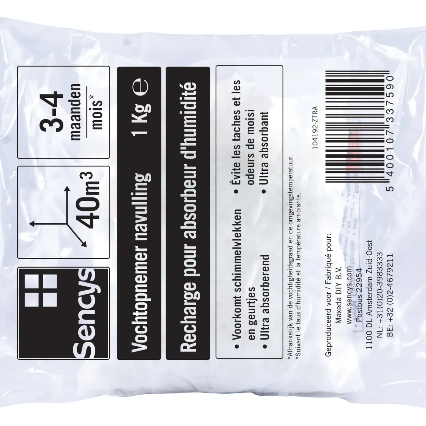 Sencys vochtvanger navulling 1kg