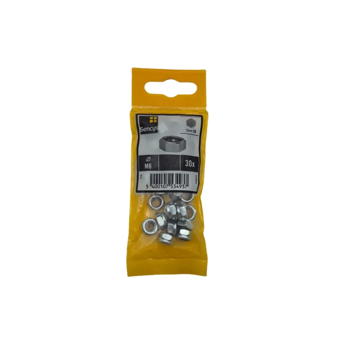 Sencys Zelfborgende Moer - M6 - Verzinkt - 30 stuks