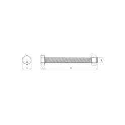 Sencys Zeskantbout met moer - Staal - M6x60 mm