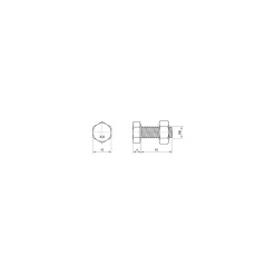 Sencys Zeskantbout met moer - Staal - M6x16 mm