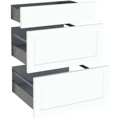 Set van 3 keukenfronten voor een kast met 1 lade + 2 pannenladen Modulo Lisy Wit 60 x72 cm