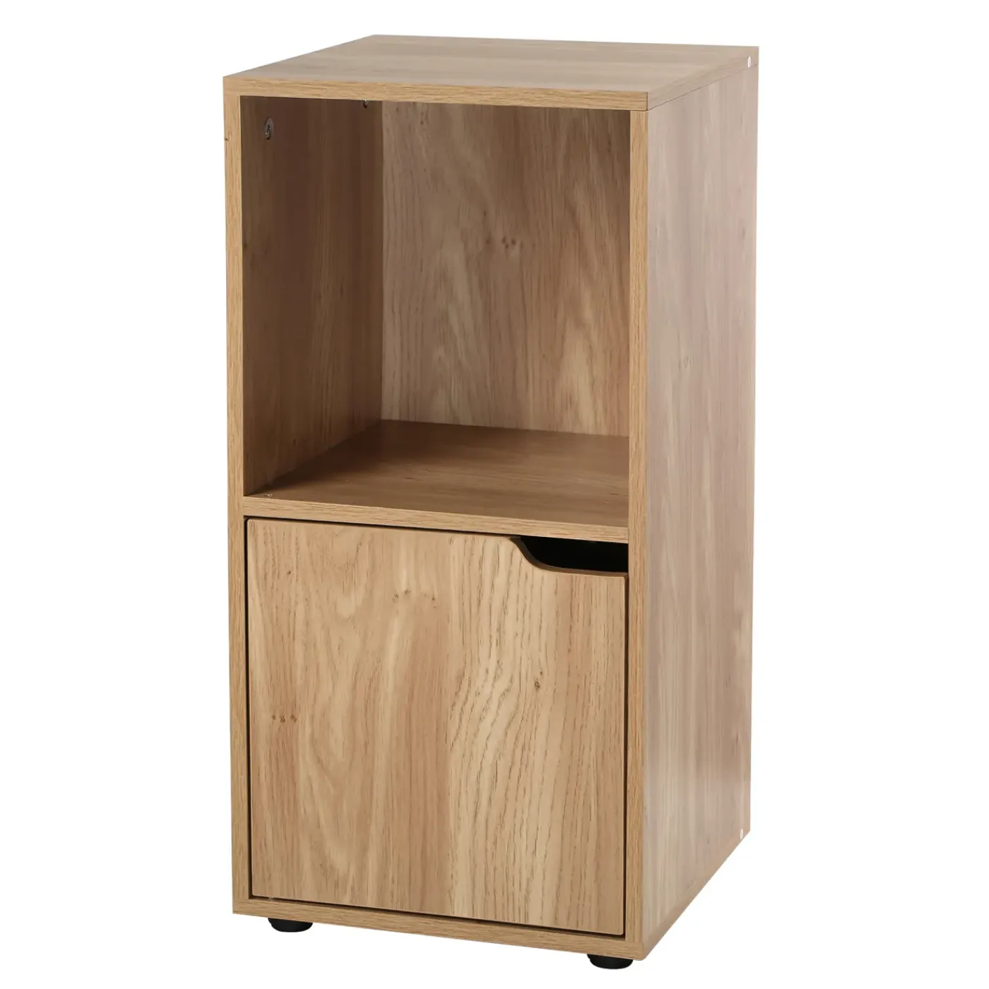 Casâme Set Van 2 Nachtkastjes Met 2 Compartimenten, Houtdecor, 1 Deur