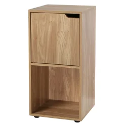 Casâme Set Van 2 Nachtkastjes Met 2 Compartimenten, Houtdecor, 1 Deur