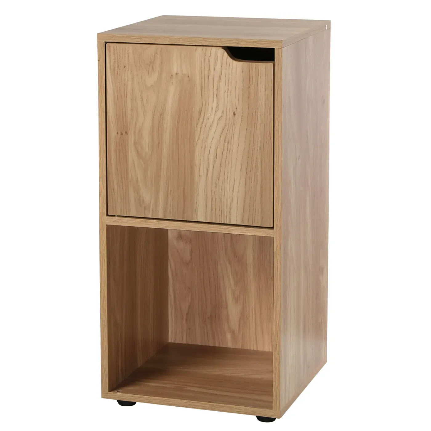 Casâme Set Van 2 Nachtkastjes Met 2 Compartimenten, Houtdecor, 1 Deur