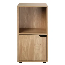 Casâme Set Van 2 Nachtkastjes Met 2 Compartimenten, Houtdecor, 1 Deur