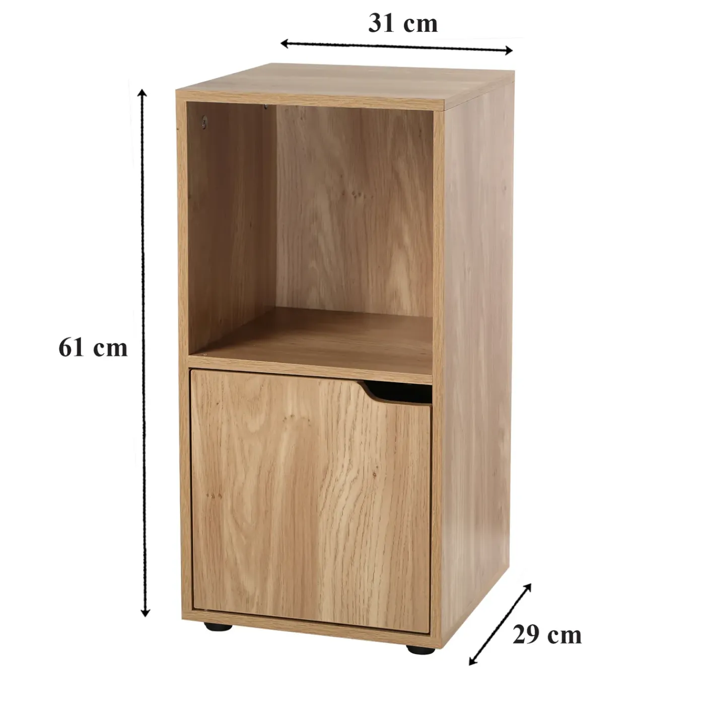 Casâme Set Van 2 Nachtkastjes Met 2 Compartimenten, Houtdecor, 1 Deur