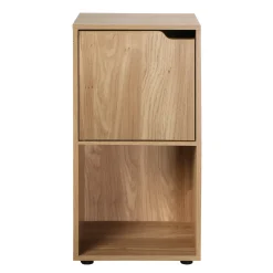 Casâme Set Van 2 Nachtkastjes Met 2 Compartimenten, Houtdecor, 1 Deur