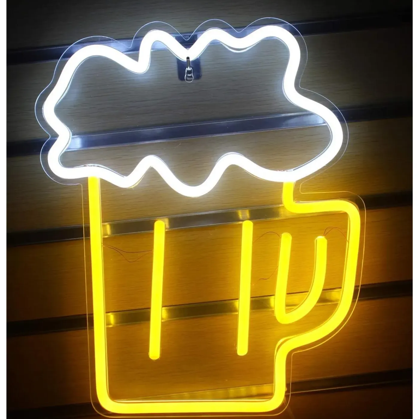 Overig Seynave Neon Lamp Bier - Wit - 26x29.5cm