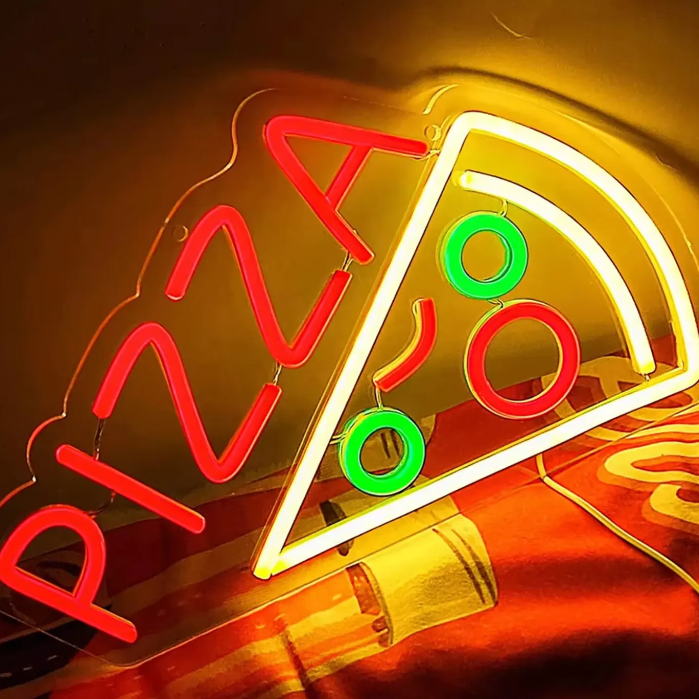 Seynave Neon Lamp Pizza - Wit - 30x18cm