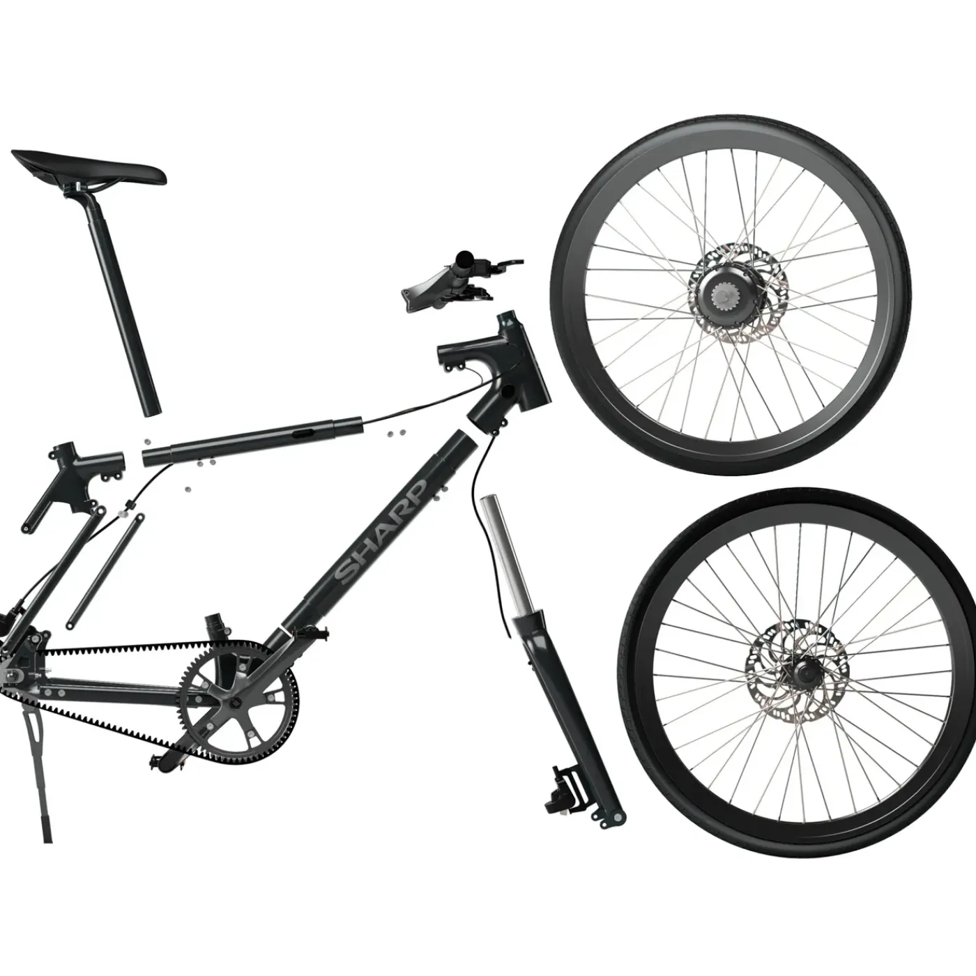 Sharp Elektrische Fiets Bk-rs08-eb 7ah 1sp Naked Bike Zwart