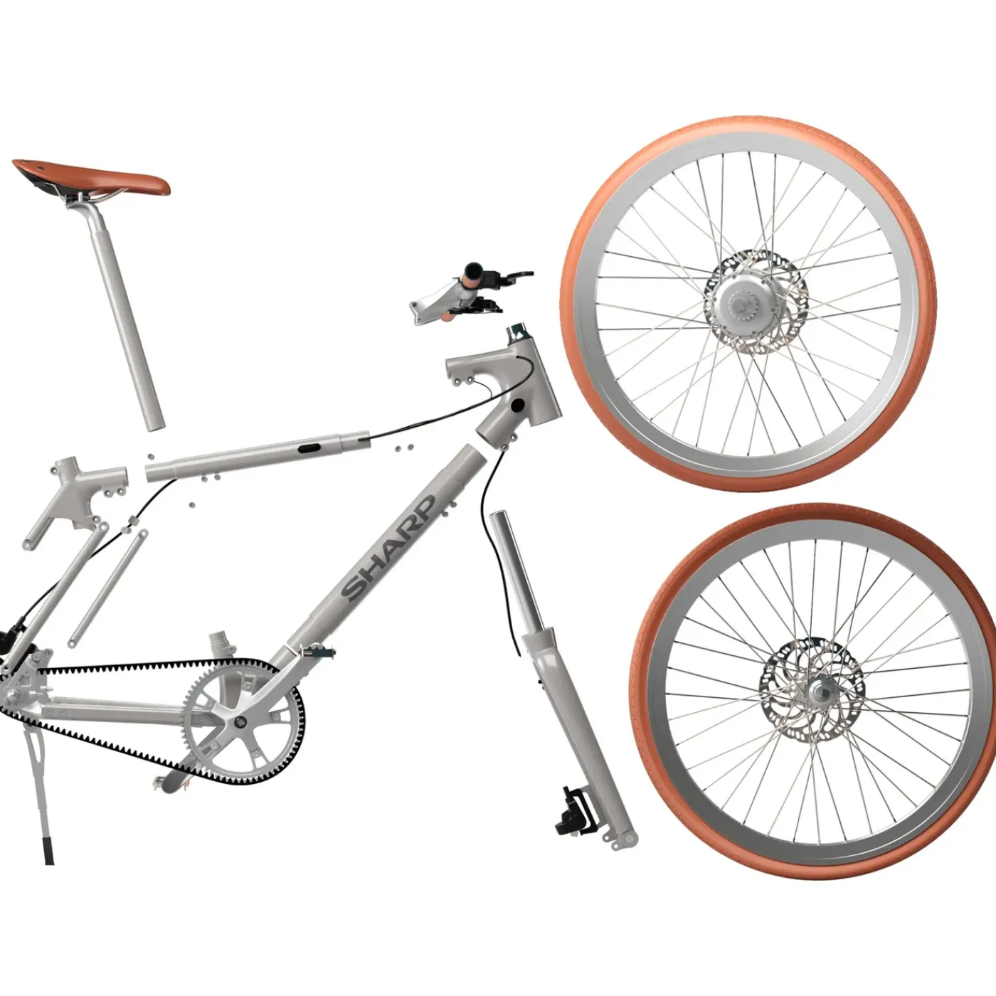 Sharp Elektrische Fiets Bk-rs08-es 7ah 1sp Naked Bike Zilver