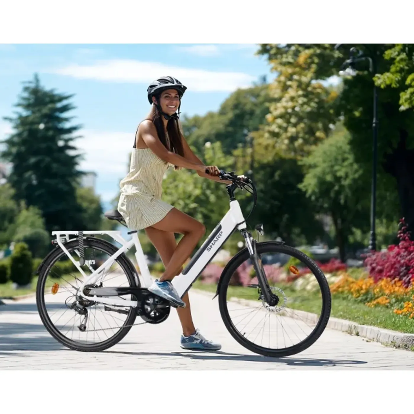 Sharp Urban Elektrische Stadsfiets 12.8ah 28 Inch Wit