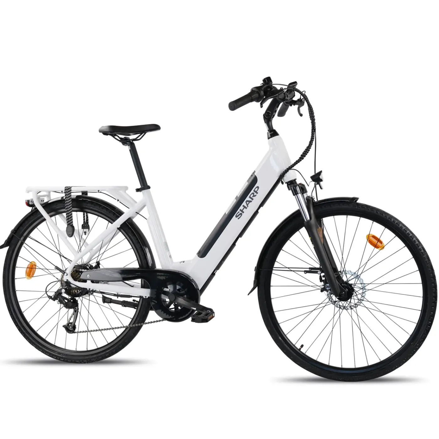 Sharp Urban Elektrische Stadsfiets 12.8ah 28 Inch Wit
