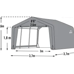 Shelterlogic Opslagtent Sl70443 - 370x370x260 Cm - Grijs