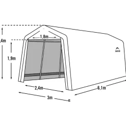 ShelterLogic Ruimte Tentgarage Sl62741 - 18,3m² / Lxbxh 610x300x240 Cm