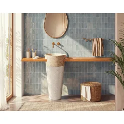 Shower & design Vrijstaande Wastafel Lanta Beige - L 40cm X B 40cm X H 90cm