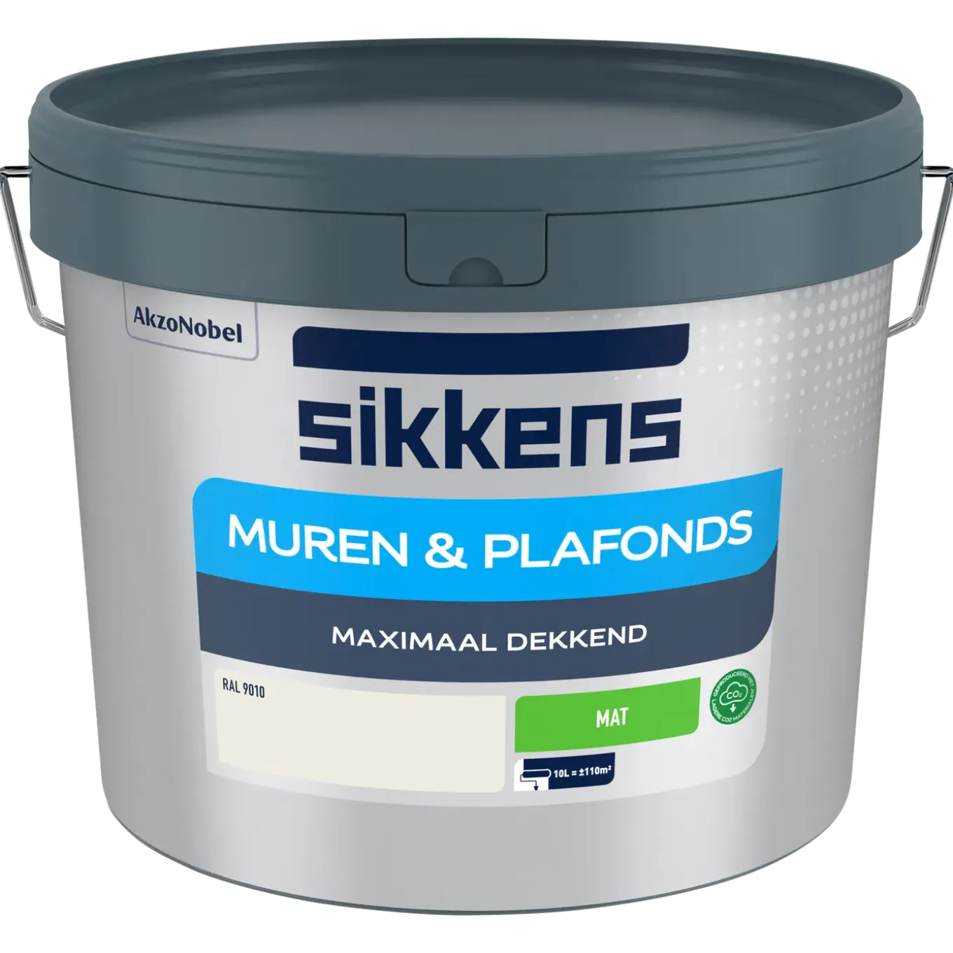 Sikkens Muren En Plafonds Muurverf - Mat - RAL 9010 - 10L
