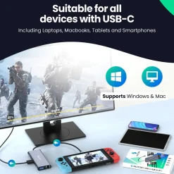 Siltcon Docking Station 14-in-1 Usb-c - 2x Hdmi 4k - Vga - Rj45 - 100w