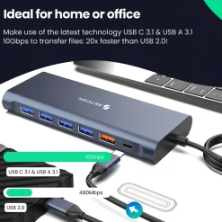 Siltcon Docking Station 14-in-1 Usb-c - 2x Hdmi 4k - Vga - Rj45 - 100w